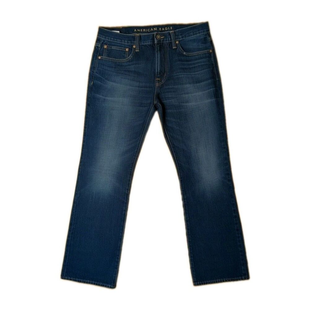 American Eagle Original Bootcut Jeans Mens 34x32 Dark Wash 100% Cotton Denim
